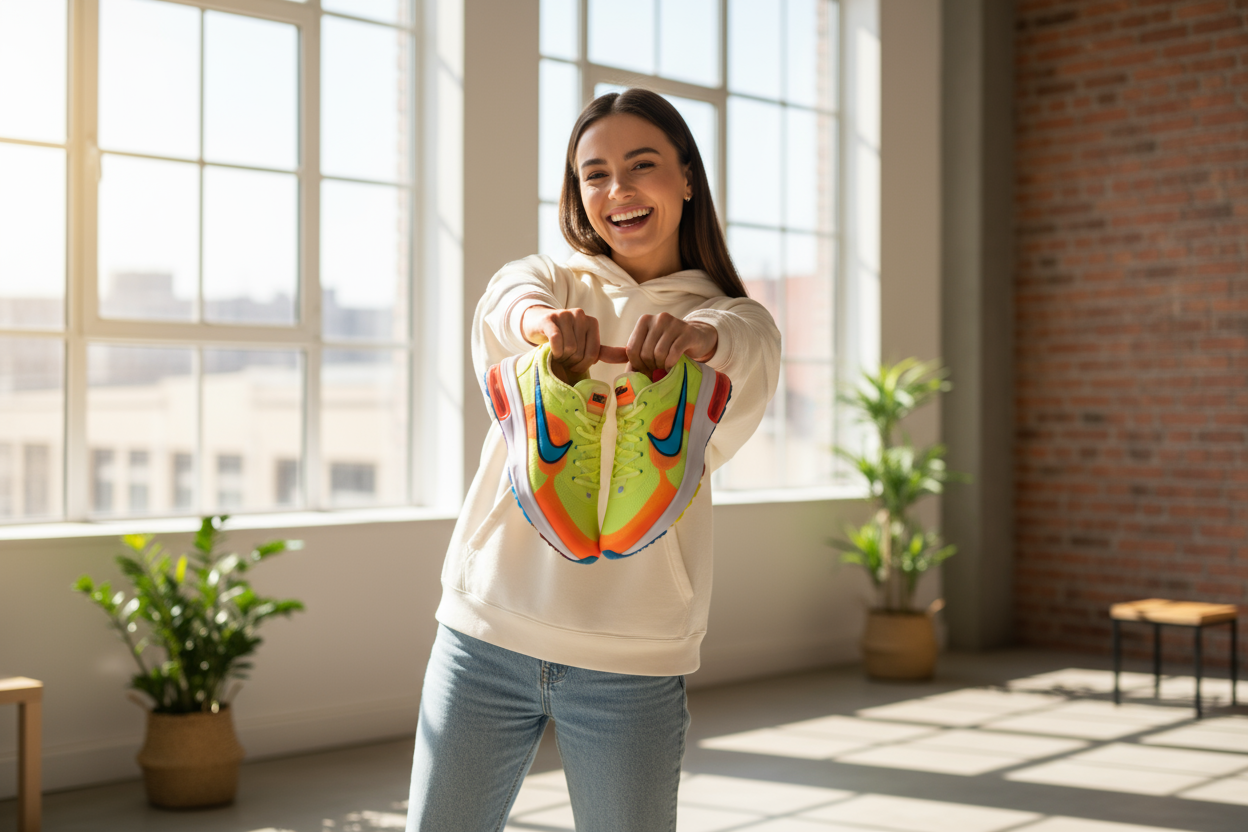 que solo sostenga un par de tenis y que sean nike 